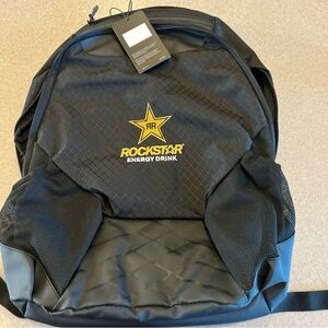 Rockstar Energy Drink Ogio Backpack Black Yellow White Embroidered Logo NWT